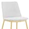 Armen Living Messina Modern White Velvet and Gold Metal Leg Dining Room Chairs, PK2 LCMSSIGLWHT - alternate 9